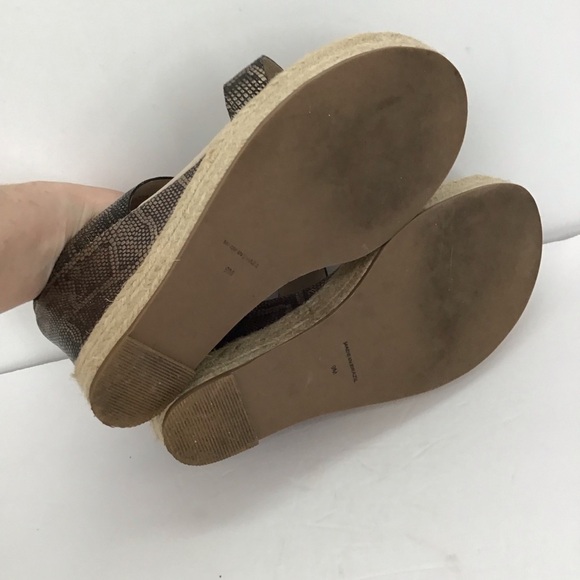 Matisse Flora Espadrille Platform Wedge Sandal Leather Reptile Print Size 9 - Picture 10 of 11